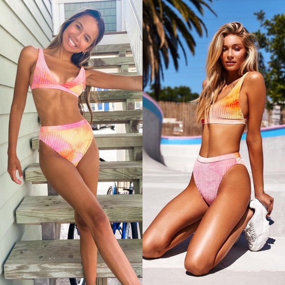 *24 HOUR SALE* Ultra Sunset Velvet Tie Dye Bikini Bottom - Picture 2 of 5